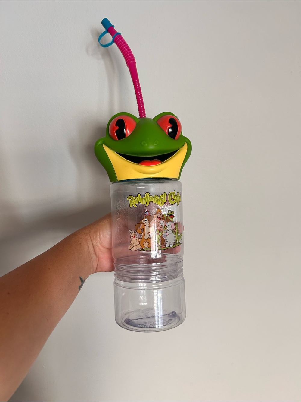 Rainforest Cafe Cha Cha Tree Frog 3D Head Travel Cup Souvenir Drink Snack Cup